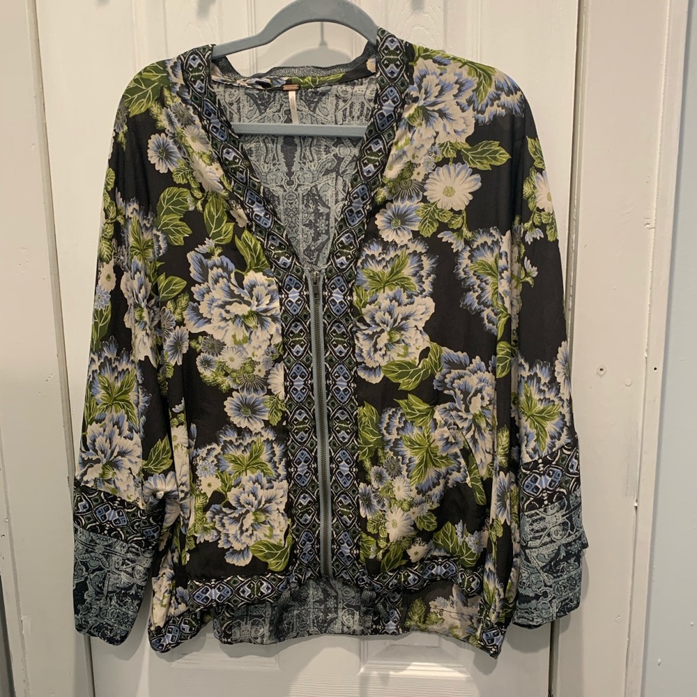 Free people zipper front blouse